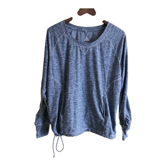 Prana Philipa Blue Space Dye Long Sleeve Top w/ Pockets PouchThumbholes M - Picture 4 of 9